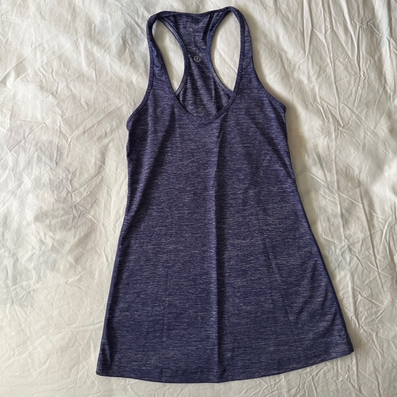 Lululemon Cool Racerback Size 4 Heather Blue Navy - Picture 1 of 3